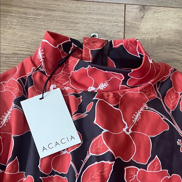 Acacia Swimwear Red Floral Bodysuit - Picture 3 of 8